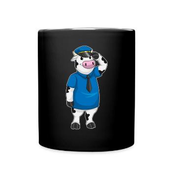 Police des vaches Police de la casquette - Mug uni - noir - Devant