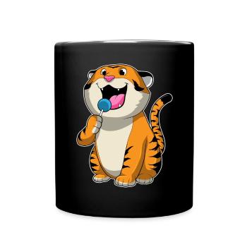 Sucette tigre - Mug uni - noir - Devant