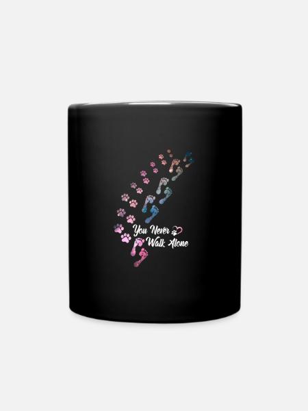 You Never Walk Alone Hunde Hundeliebhaber Gassi - Tasse einfarbig - Schwarz