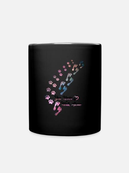 You Never Walk Alone Hunde Hundeliebhaber Gassi - Tasse einfarbig - Schwarz