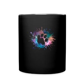 Paw Print Galaxy Dogs Dog Lovers Gassi - Full Colour Mug - black - Front