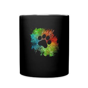 Paw Print Galaxy Dogs Dog Lovers Gassi - Full Colour Mug - black - Front