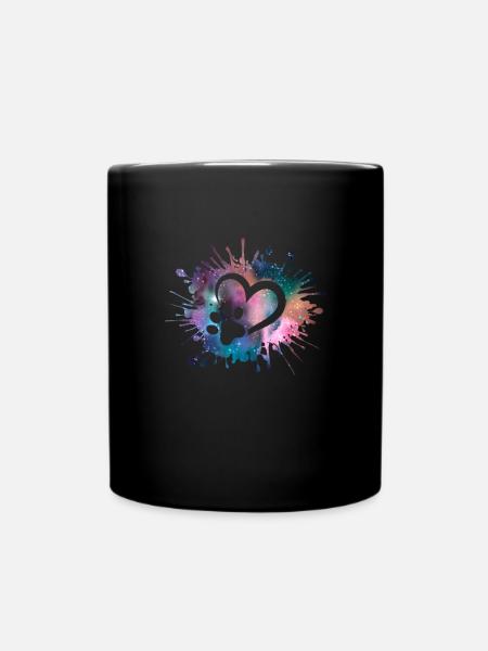 Paw Print Galaxy Dogs Amoureux des chiens Gassi - Mug uni - noir