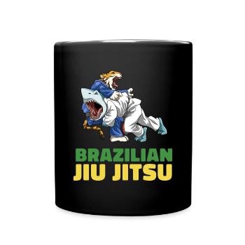 Jiu Jitsu Shark Tiger - Brasilianisches Jiu Jitsu - Tasse einfarbig - Schwarz - Vorne