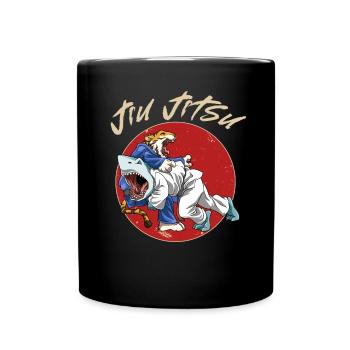 Lustiges brasilianisches Jiu Jitsu und Grappling - - Tasse einfarbig - Schwarz - Vorne