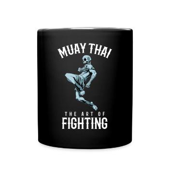 Traditioneller Muay Thai Skelettkämpfer - Thai - Tasse einfarbig - Schwarz - Vorne