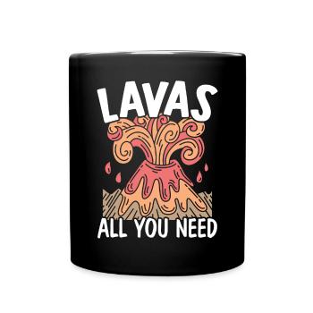Laves Tout ce dont vous avez besoin Sciences de la Terre Géologie Volcan - Mug uni - noir - Devant