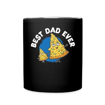 Best Dad Ever Pizza Eater Italian Dish Fathers Day - Full Colour Mug - black - Front