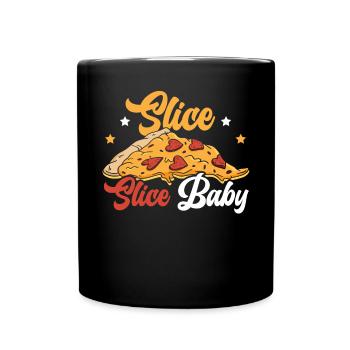 Tranche Tranche Bébé Foodie Pizzaiolo Pizza Lover - Mug uni - noir - Devant