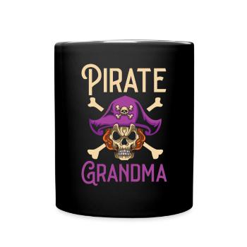 Pirate Grandma Grandmother Granny Pirate Lover - Full Colour Mug - black - Front
