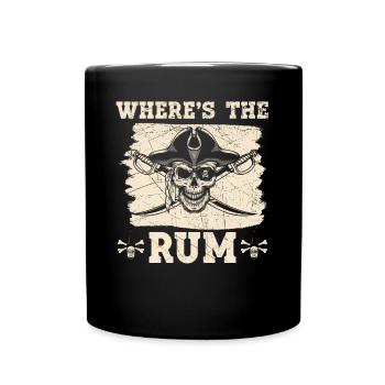 Where's The Rum Buccaneer Alcoholic Pirate Lover - Full Colour Mug - black - Front