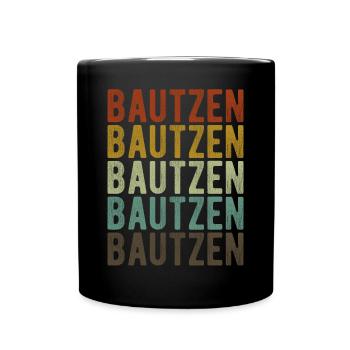 Bautzen Stadt Retro Vintage - Tasse einfarbig - Schwarz - Vorne