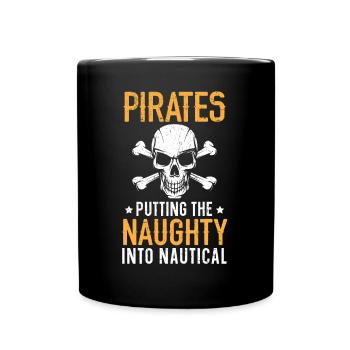 Les pirates mettent Naughty dans les Caraïbes nautiques - Mug uni - noir - Devant
