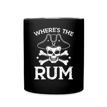 Where's The Rum Buccaneer Alcoholic Pirate Lover - Full Colour Mug - black - Front