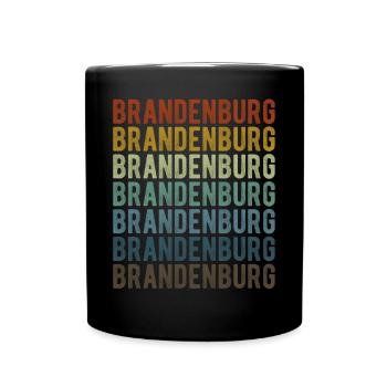 Brandenburg Stadt Retro Vintage - Tasse einfarbig - Schwarz - Vorne
