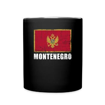 Montenegro Flagge Grunge Montenegro Fahne - Tasse einfarbig - Schwarz - Vorne