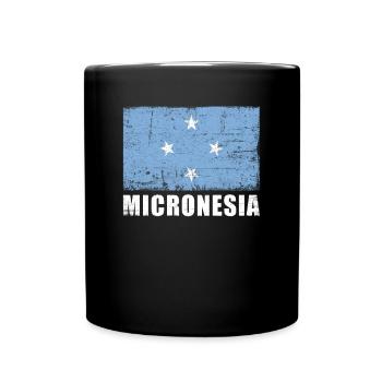 Drapeau de micronésie Grunge Drapeau de Micronésie - Mug uni - noir - Devant