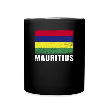 Mauritius Flagge Grunge Mauritius Fahne - Tasse einfarbig - Schwarz - Vorne