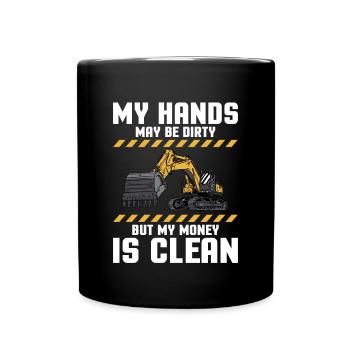 Excavatrice Chemise de conducteur Cadeau Travailleur de la construction - Mug uni - noir - Devant