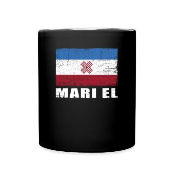 Mari El Flag Grunge Mari El Flag - Mug uni - noir - Devant