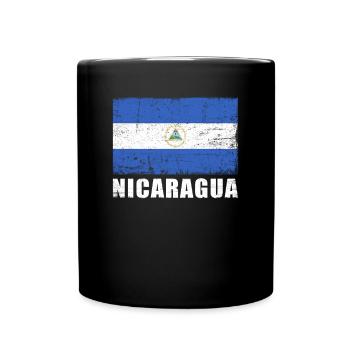 Nicaragua Flag Grunge Nicaragua Flag - Full Colour Mug - black - Front