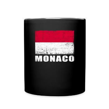 Monaco Flag Grunge Monaco Flag - Full Colour Mug - black - Front