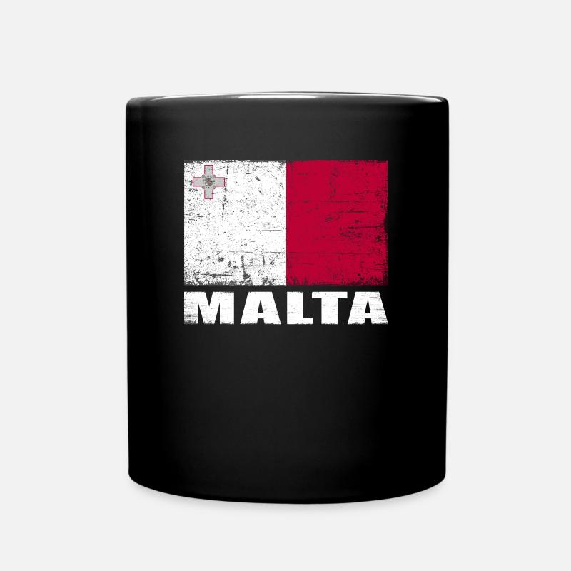 Drapeau de Malte Grunge Drapeau de Malte - Mug uni - noir