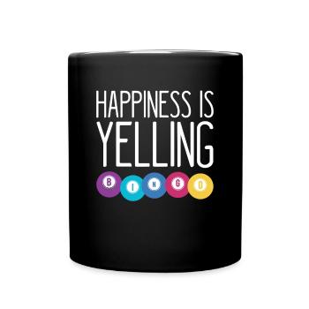 Le bonheur crie BINGO Gift Shirt - Mug uni - noir - Devant