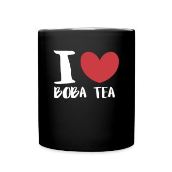 I Love Boba Tea Shirt Gift Bubble Tea - Full Colour Mug - black - Front