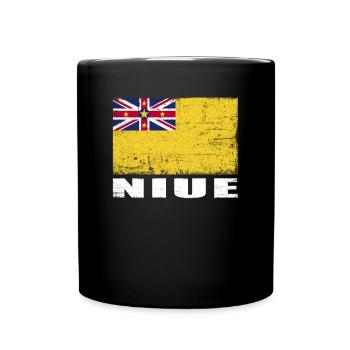 Niue Flag Grunge Niue Flag - Mug uni - noir - Devant