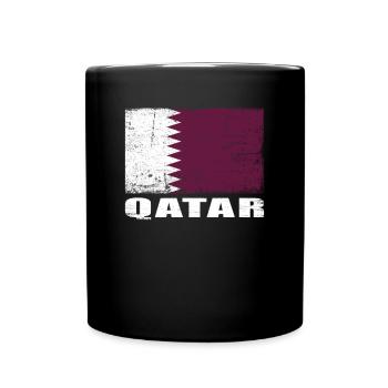 Qatar Flag Grunge Qatar Flag - Full Colour Mug - black - Front