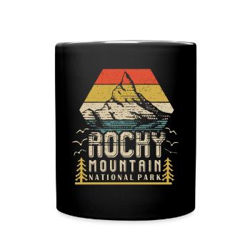 Rocky Mountains Souvenir Nationalpark Wandern Camp - Tasse einfarbig - Schwarz - Vorne