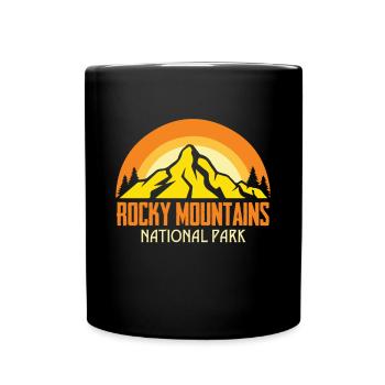 Nationalpark Rocky Mountains Souvenir Wandern Camp - Tasse einfarbig - Schwarz - Vorne