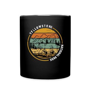 Yellowstone National Park Grizzly Bear Wyoming Hiking - Full Colour Mug - black - Front