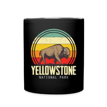 Yellowstone National Park Wyoming Camping Nature Wan - Full Colour Mug - black - Front