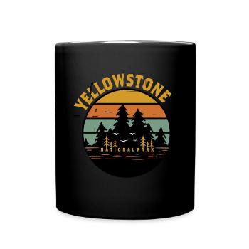 Yellowstone National Park Souvenir Grizzly Bear Wyomi - Full Colour Mug - black - Front