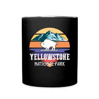 Yellowstone National Park Wyoming Buffalo Souvenir W - Full Colour Mug - black - Front