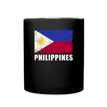 Drapeau des Philippines Grunge Drapeau des Philippines - Mug uni - noir - Devant