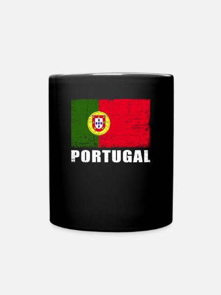 Portugal Flag Grunge Portugal Flag - Full Colour Mug - black