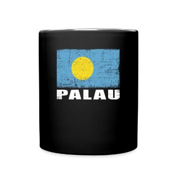 Palau Flagge Grunge Palau Fahne - Tasse einfarbig - Schwarz - Vorne