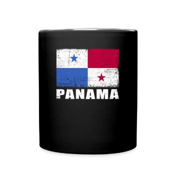 Panama Flagge Grunge Panama Fahne - Tasse einfarbig - Schwarz - Vorne