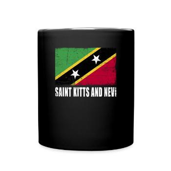 Saint Kitts And Nevi Flag - Full Colour Mug - black - Front
