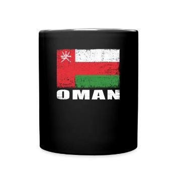 Oman Flagge Grunge Oman Fahne - Tasse einfarbig - Schwarz - Vorne