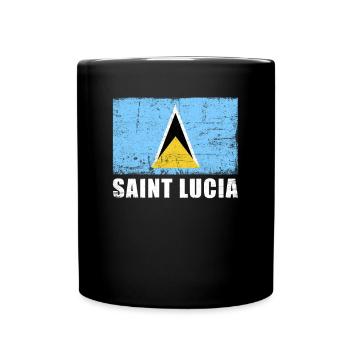 Saint Lucia Flag Grunge Saint Lucia Flag - Full Colour Mug - black - Front