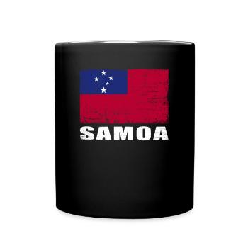 Samoa Flagge Grunge Samoa Fahne - Tasse einfarbig - Schwarz - Vorne