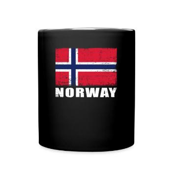Norway Flag Grunge Norway Flag - Full Colour Mug - black - Front