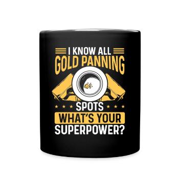 Gold Panning Prospector Gold Mining Gold Panner - Full Colour Mug - black - Front