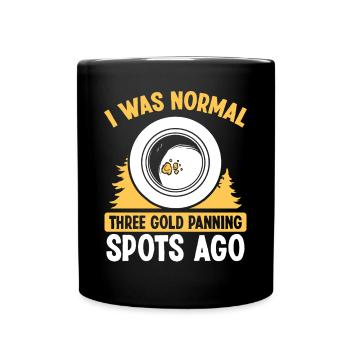 Gold Panning Spot Prospector Gold Panner Miner - Full Colour Mug - black - Front