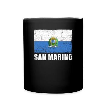 San Marino Flagge Grunge San Marino Fahne - Tasse einfarbig - Schwarz - Vorne