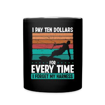 Kitesurf Vintage Humour Kiteboarder Kitesurfer - Mug uni - noir - Devant